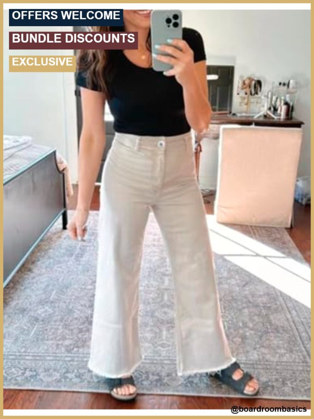 Wide Leg High Waist Stretchy Denim Jeans Women Casual Work Trousers Trendy 2025 - Picture 5 of 5